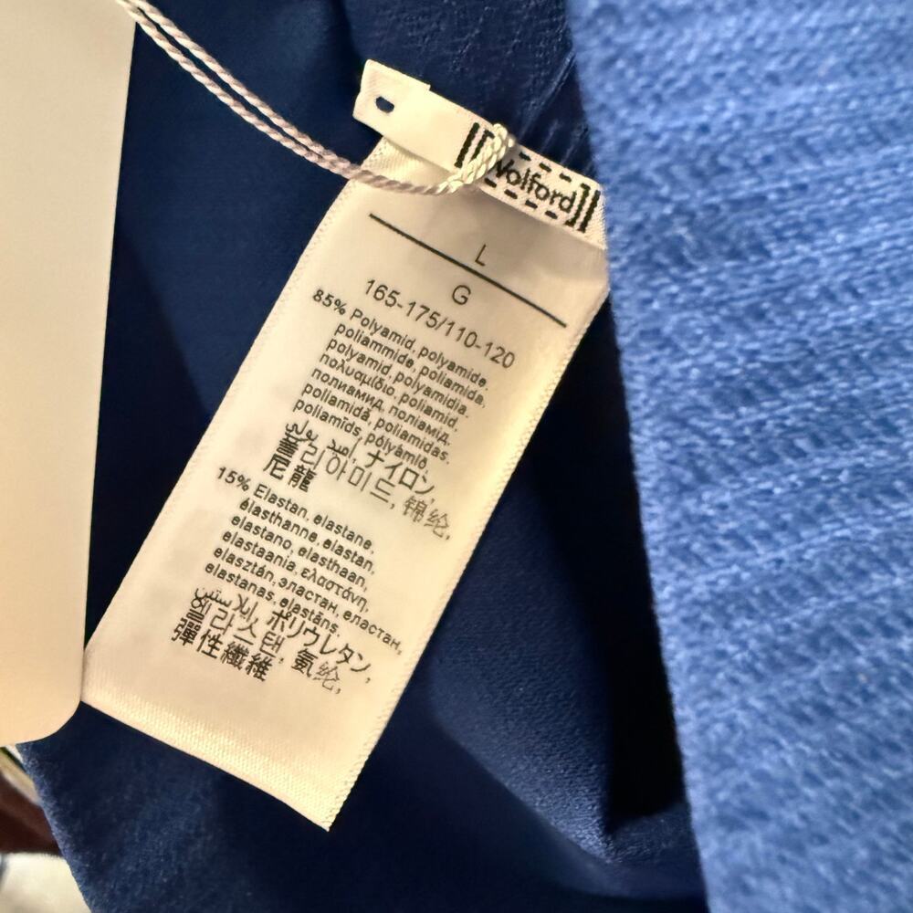 Wolford The Wonderful Leggings Sodalite Blue Cobalt Wide Band Compression Large - Picture 6 of 6